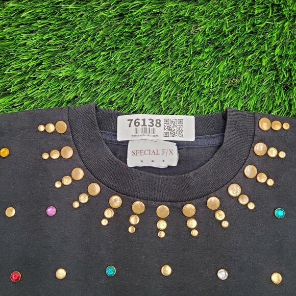 Vintage Native-American Studded Shirt Womens XL 23x25 Black - Picture 10 of 14